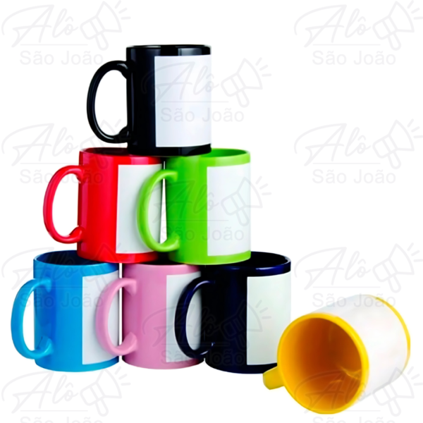 Caneca Cerâmica Cores Tarja 325ml